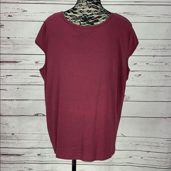 Crossroads Woman 3X Plum Colored cap sleeve Shirt - Picture 3 of 10
